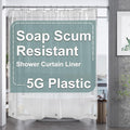 AmazerBath Clear Shower Curtain, 72x72 Plastic Shower Curtain, PEVA Waterproof by AmazerBath