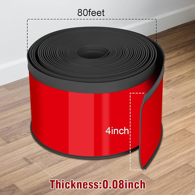 Vinyl Baseboard Molding Trim 4 Inch x 80 Feet Peel and Stick Baseboard Trim - Image 2
