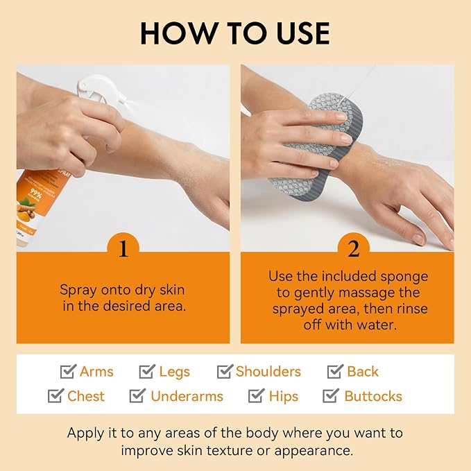 Keratin Care Kojic Acid Turmeric Exfoliating Body Spray - Image 7