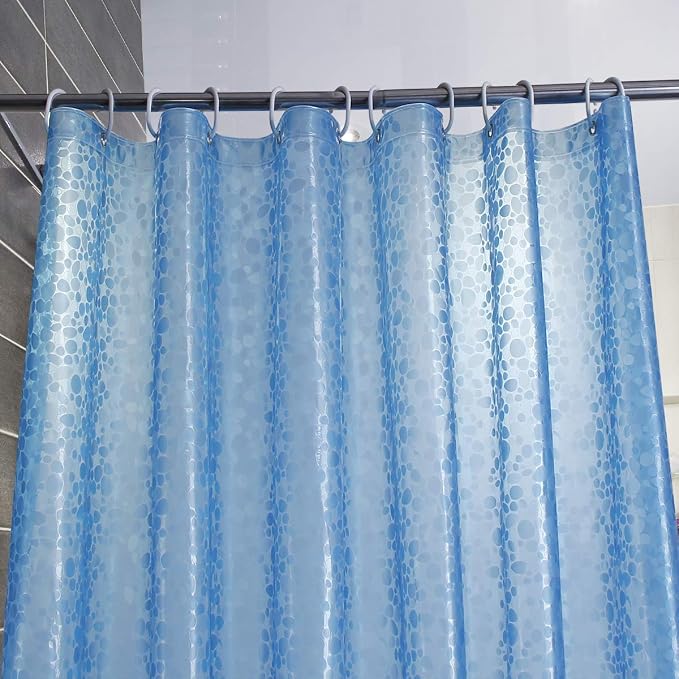 WELTRXE EVA 8G Shower Curtain Liner, 72x72 Inch 3D Blue Pebble Heavy Duty - Image 3