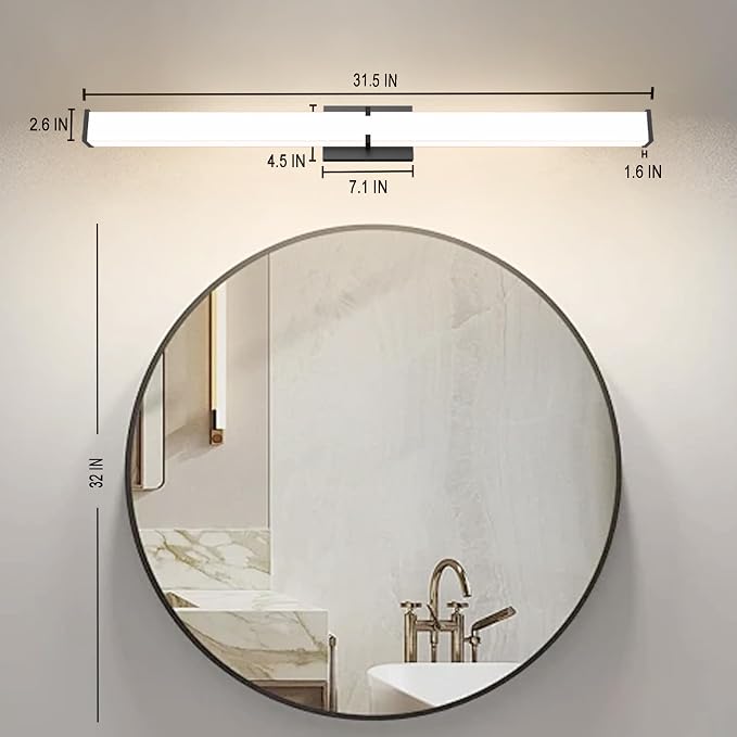31.5Inch 3200LM Bathroom Light Fixtures 5CCT Optional, Dimmable Bathroom - Image 2