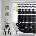 Black Shower Curtain 78 Inches Long, Modern Black and White Stripe Waterproof by BESTRIPES