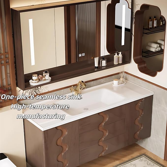 64 inch Bathroom Vanity with Sink – Modern Wall Mounted Bathroom Vanity Cabinet - Image 5