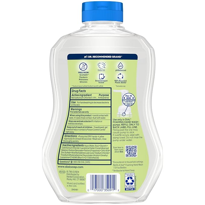 Dial Antibacterial Defense Foaming Hand Soap + Aloe, Soothing White Tea - Image 6