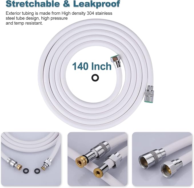 Aleasha Shower Hose, 140 Inches Extra Long Shower Head Hose Extension - Image 2