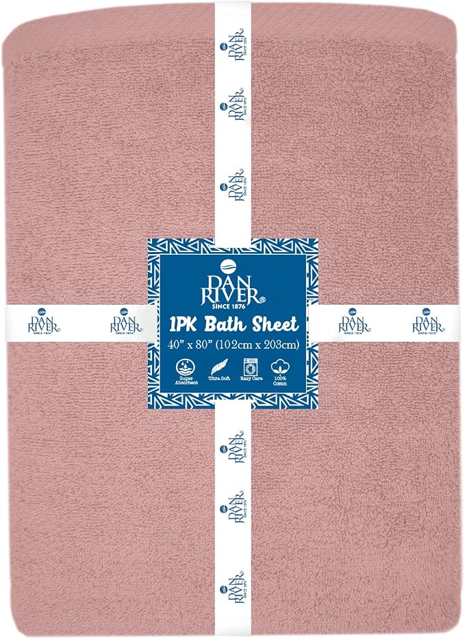 DAN RIVER Pack of 1 Bath Sheet 40x80 Inches, Oversized Towels - Image 7