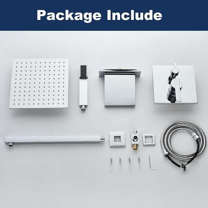 Shower System with Tub Spout, All Metal Bathtub Shower Faucet Set with High - Image 8