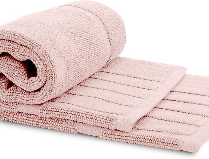 White Classic Luxury Bath Mat Floor Towel Set - Image 2