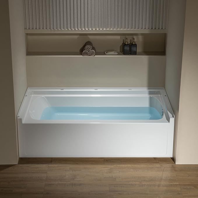 WOODBRIDGE 60” x 32” Alcove Soaking Bathtub in white - Image 15
