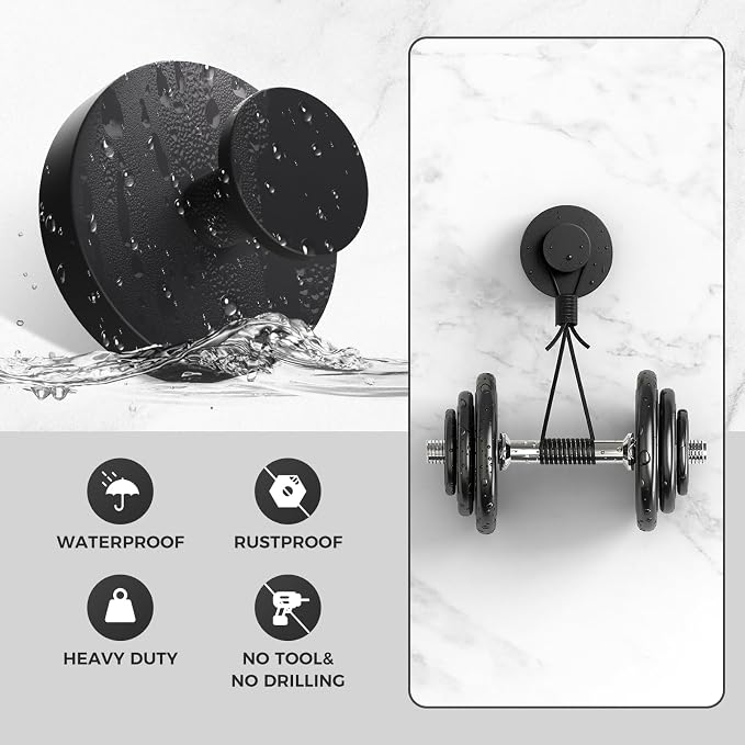 Shower Hooks for Inside Shower, Suction Cup Hooks for Glass Window, Removable - Image 5