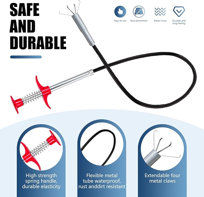 24'' Flexible Grabber Claw, Drain Snake - Image 2
