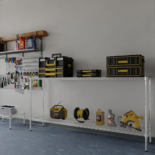 14" Deep x 72" Wide x 34" Height Wire Shelving Kit | 2-Tier | NSF Commercial - Image 2