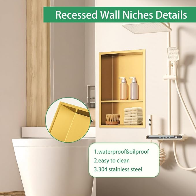 SaniteModar Shower Niche, Stainless Steel Niche - Image 3