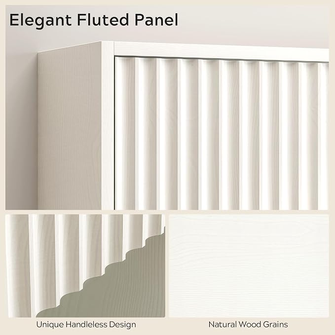 Bathroom Wall Cabinet, Fluted Wooden Medicine Cabinet Storage - Image 5