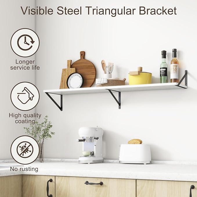 Floating Shelves 48 Inch Long, Wide Large Display Storage Shelves - Image 5