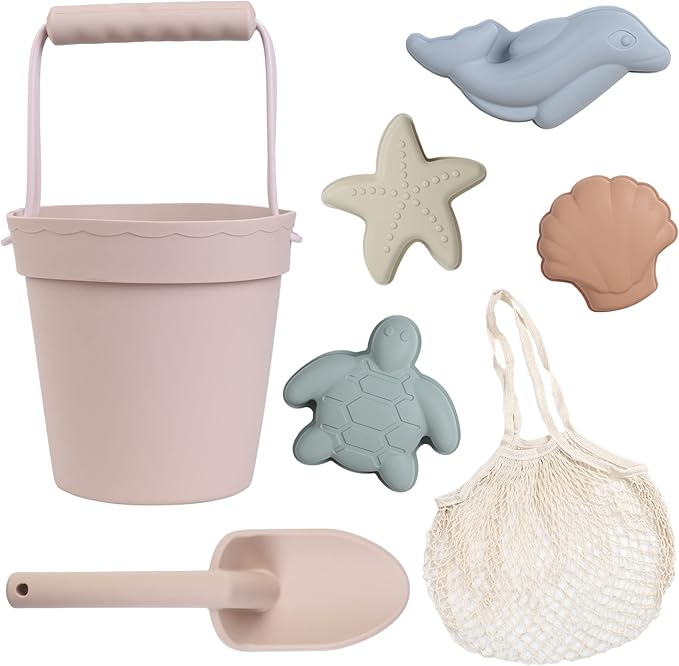 BLUE GINKGO Modern Baby Toys | Travel Friendly Beach Set | Silicone Bucket by BLUEGINKGO