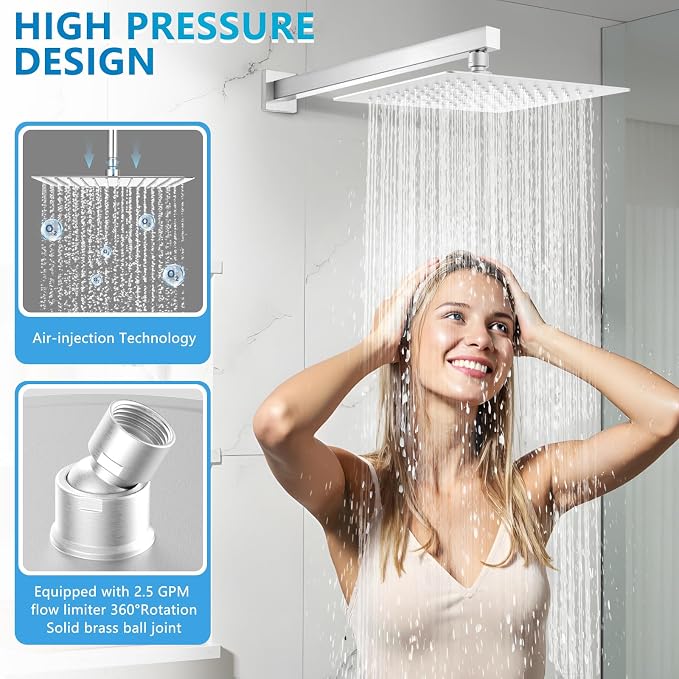 Rain Shower head, High Pressure Shower Head Made of 304 Stainless Steel - Image 2