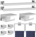 10-Pieces Brushed Nickel Bathroom Hardware Accessories Set, 23.6 Inch Towel Bar by Kiakuoow