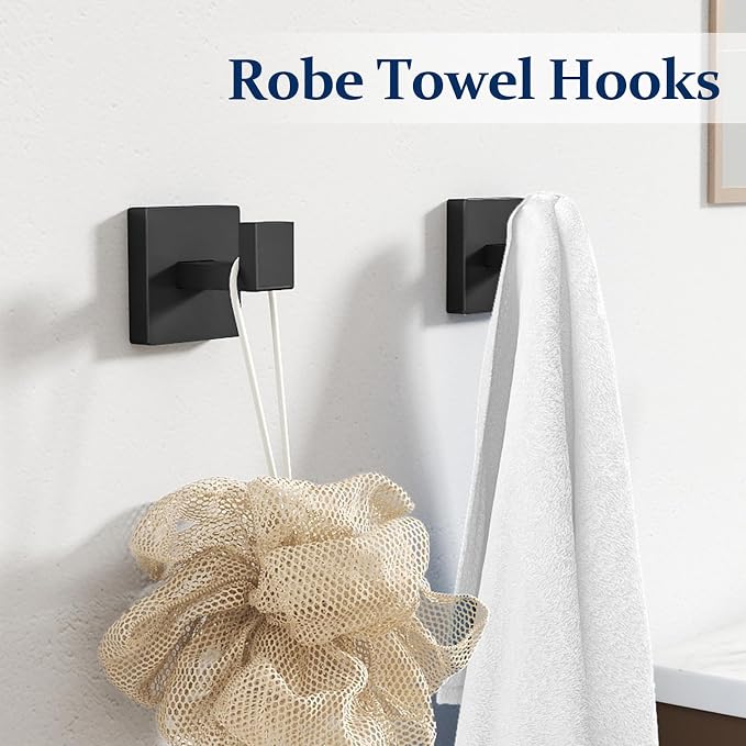 20-Pieces Matte Black Bathroom Hardware Set, 24 Inch Bath Towel Bar Set - Image 5
