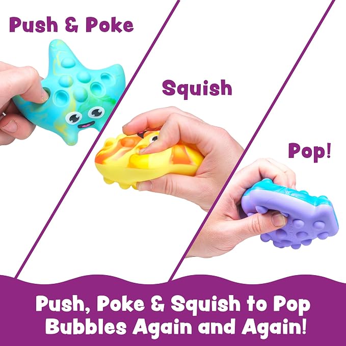 Tub Works® Tub Poppers™ Popping Kids & Toddler Bath Toys, 3 Pack | Push - Image 4