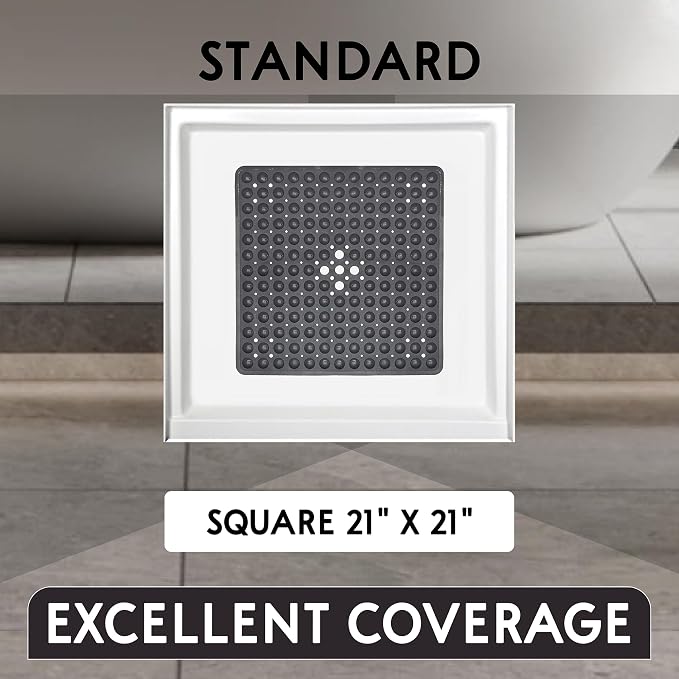 ENKOSI 21 x 21 inch Square Non-Slip Shower Mat – Anti-Slip Shower Mats - Image 4