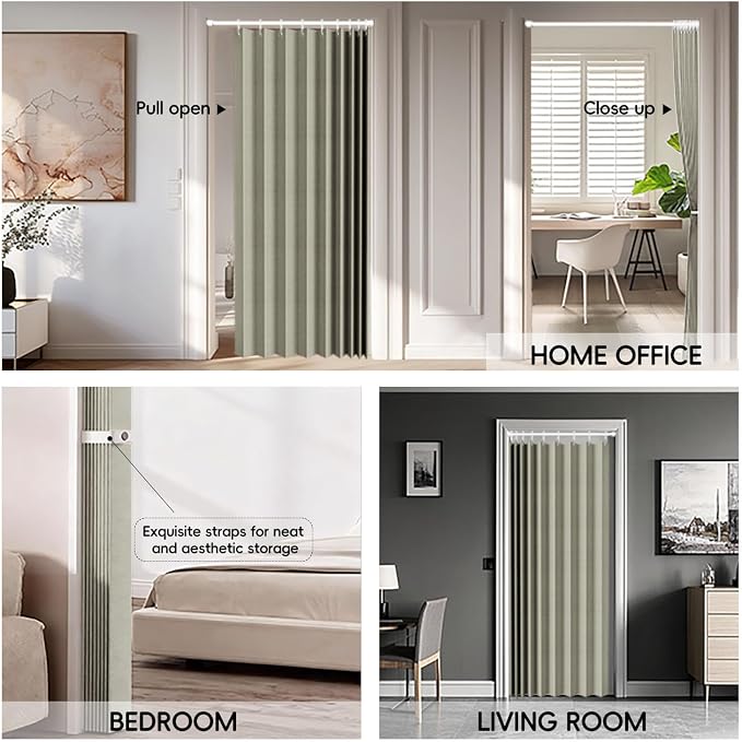 100% Blackout Fabric Folding Door Curtain - Image 8