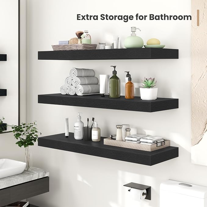 Heimlove 12" Deep Floating Shelves, 36 x 12 Inch Wall Mounted Long Floating - Image 6