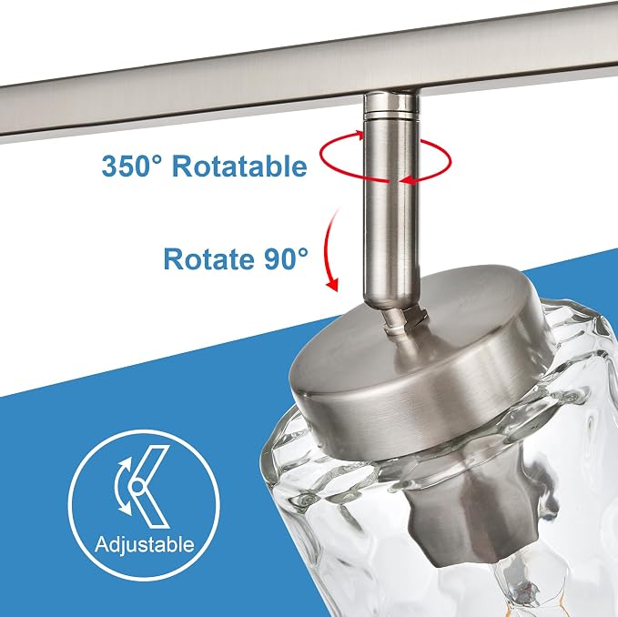 Vanity Lights for Bathroom 4 Light Rotatable Flush Mount Ceiling Light Brushed - Image 6