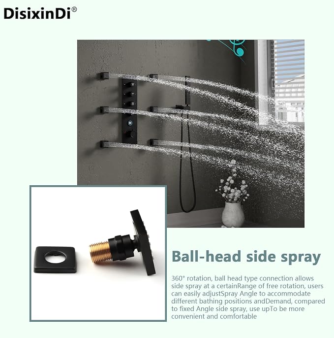 20 Inch Ceiling LED Square Music Rain Shower Head - Image 5