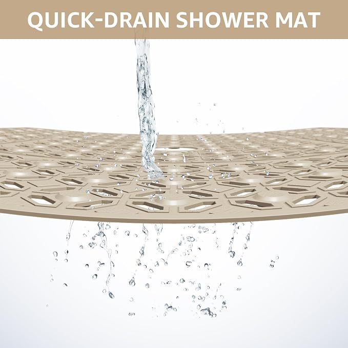 OTHWAY Square Shower Mat, TPE Anti Slip Shower Mat - Image 3