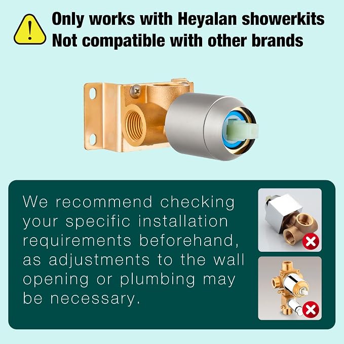 Heyalan 8 Inch Shower Head and Handle Set Square Shower Faucet Set Bathroom - Image 2