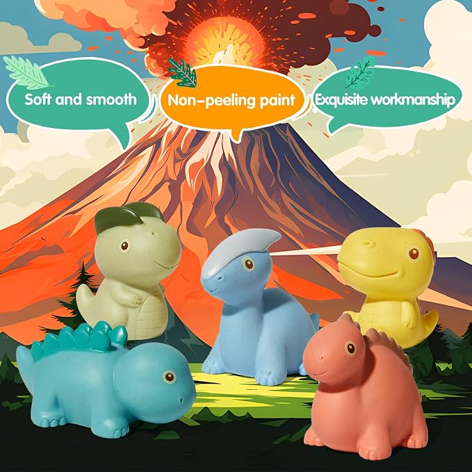 Bath Toys, Dinosaur 9 Pack | Sealed, No Hole & Mold Free Bath Toys Design | Soft - Image 8