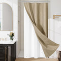 3 in 1 Stall Half Size Beige Shower Curtain Set-36 W x 72 H, Tan Waffle by Unknown