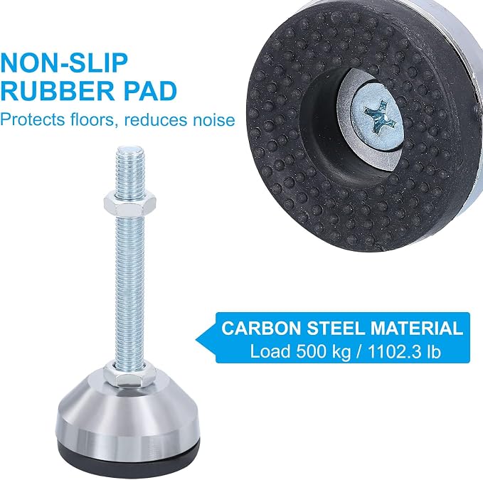 PATIKIL Furniture Leveling Feet 2.4" Dia Base M12 Thread - Image 3