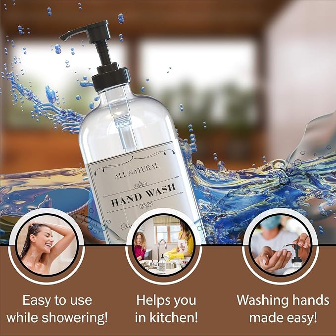 16 OZ Clear Glass Soap Dispenser - Image 3