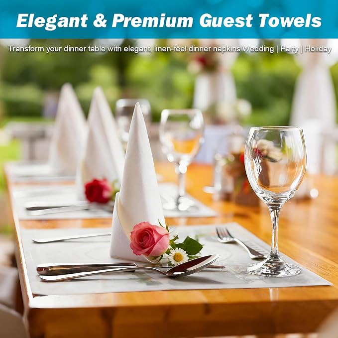 Charmount 600 PCS Disposable Linen-Feel Paper Hand Towels, Everyday Use - Image 5