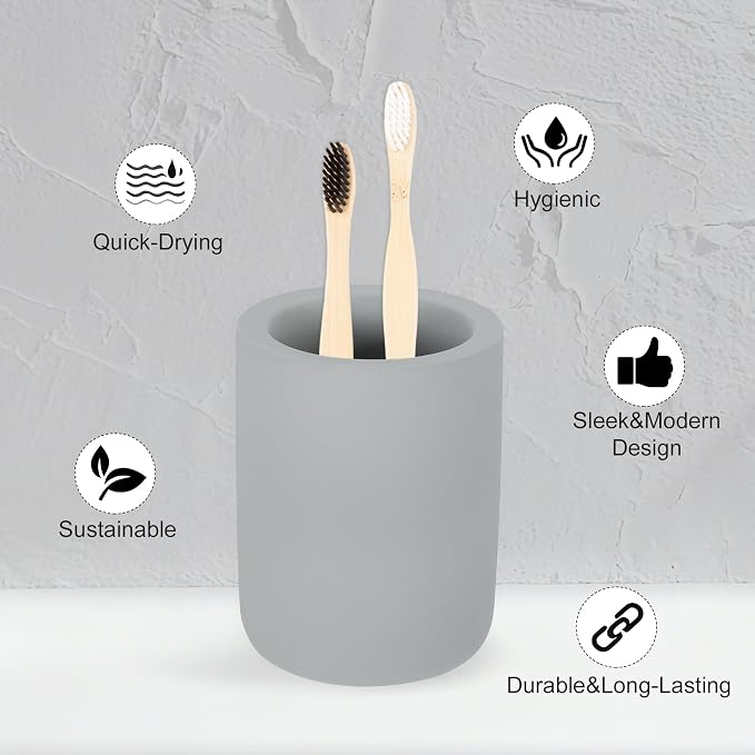 Toothbrush Holder, Diatomite Bathroom Organizer, Toothbrush & Toothpaste Holder - Image 3