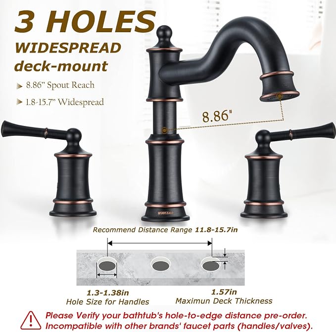 Roman Bathtub Faucet Deck Mount Tub Faucet - Image 3