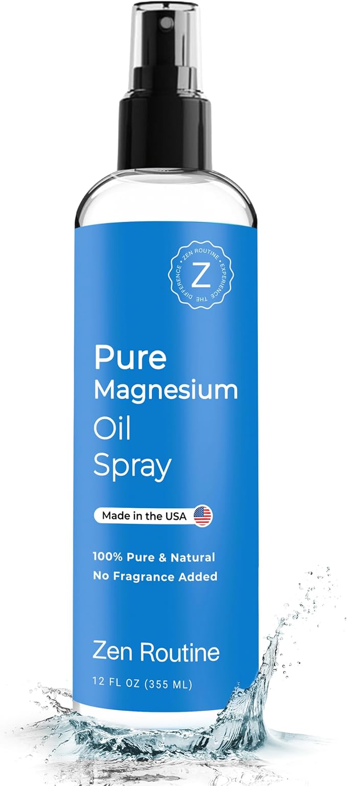Pure Magnesium Oil Spray 12oz – USP Grade Topical Magnesium Glycinate by ZenRoutine