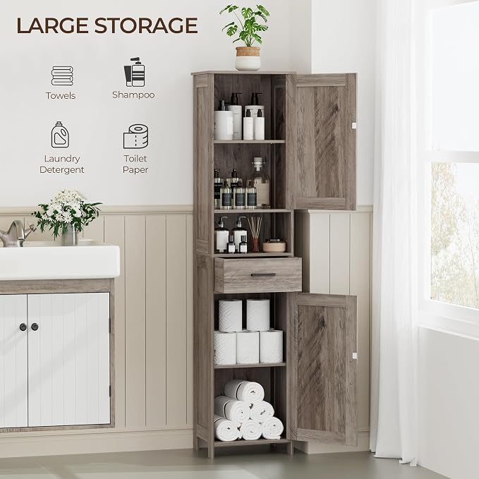 Homhedy 67" H Tall Bathroom Storage Cabinet - Image 7