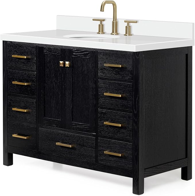 ARIEL Cambridge 49 Inch Single Oval Sink Bathroom Vanity - Image 4
