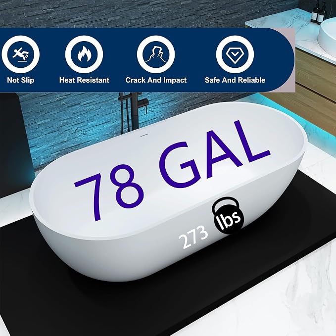 69'' Freestanding Tubs Bathtub Solid Surface Resin Stone Bathtubs soaker Tubs - Image 2