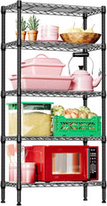 IZEUK 5 Tier Black Metal Storage Shelves, Heavy Duty Wire Shelving Rack by IZEUK