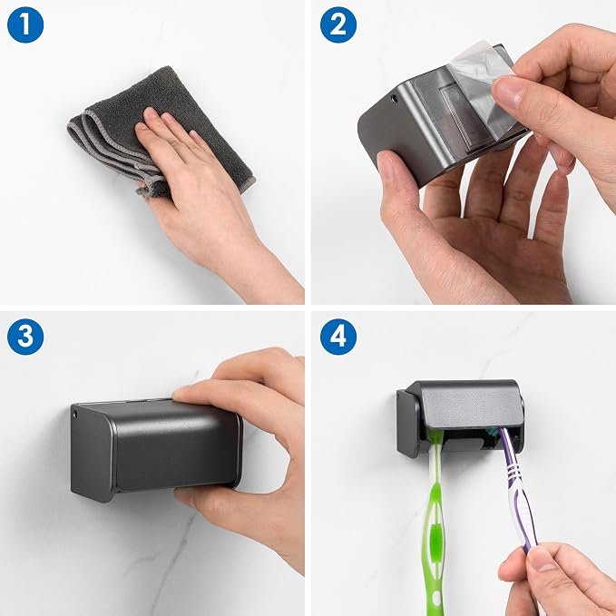 2 PCS Toothbrush Holder Wall Mounted - Image 5