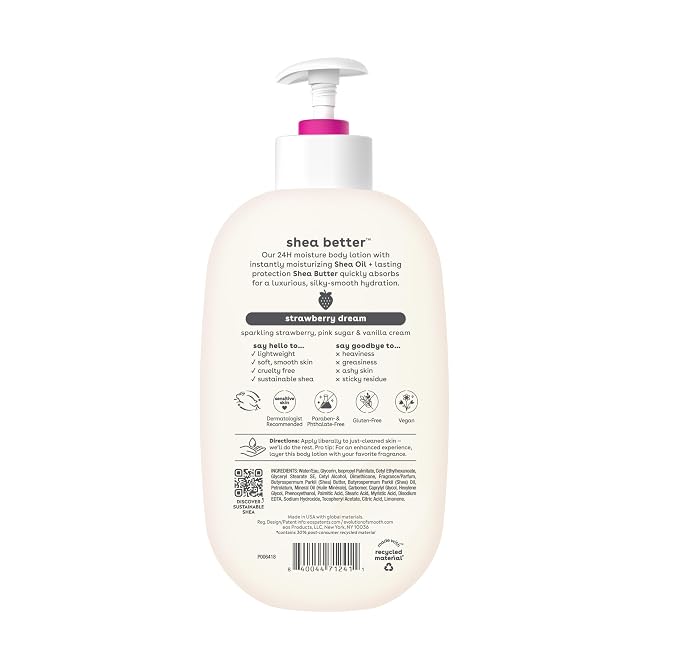 eos Shea Better Body Lotion Strawberry Dream, 24-Hour Moisture Skin Care - Image 7