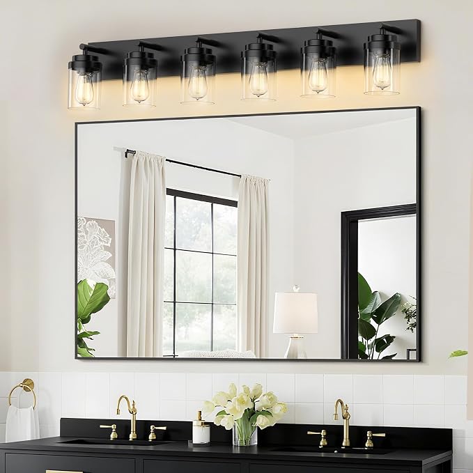 IZORRO Bathroom Vanity Light Fixture, 6-Light 43 Inch Matte Black Bathroom - Image 6