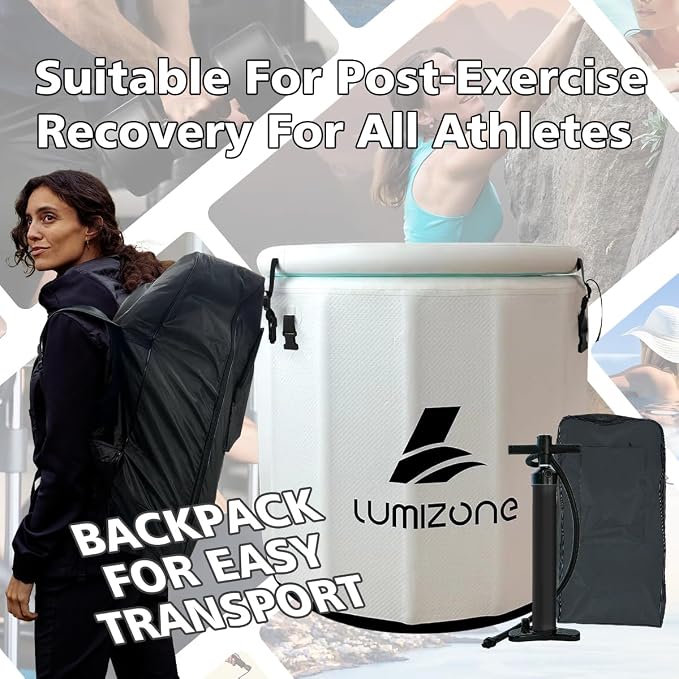 Lumizone Inflatable Cold Plunge Tub 118 Gallons Capacity Ice Bath Portable Ice - Image 6