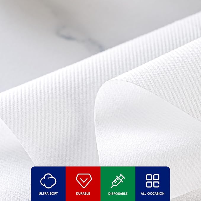 100 Count Disposable Hand Towels, Linen Feel Bathroom Hand Napkins, Soft And - Image 4