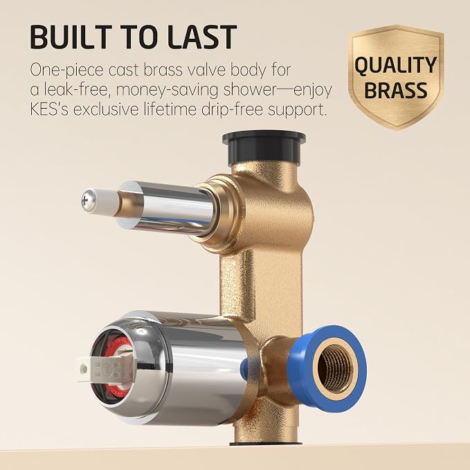 KES Shower Faucet with 10-Inch Rain Shower Head with Handheld Spray, Pressure - Image 4
