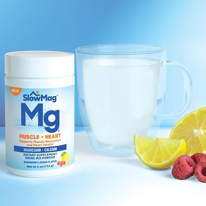 SlowMag® Magnesium Powder, Magnesium + Calcium Supplement Drink Mix, Raspberry - Image 3